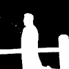 TIRED mascot — exhausted silhouette leaning on fence